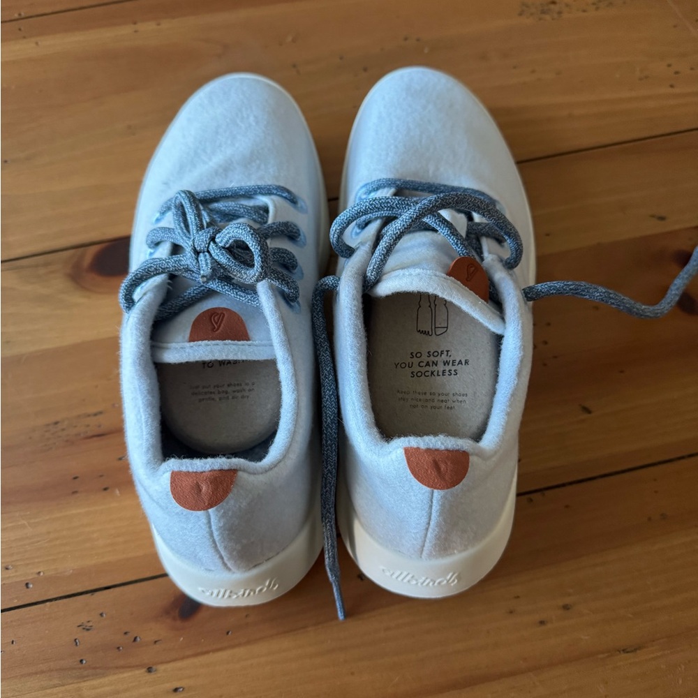 Allbirds, never worn, brand new, size 9- very light blue color
